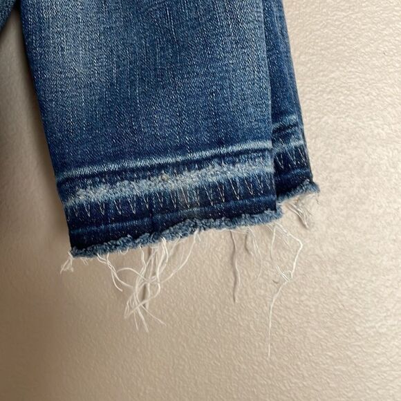 Madewell sz 25 distressed high rise skinny jeans with release hem. Like new. - Picture 4 of 9